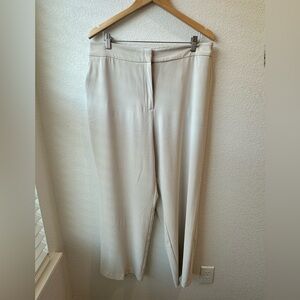 Rachel Zoe. Khaki, Straight Leg Pant. Button/Zip Front, Elastic Back.